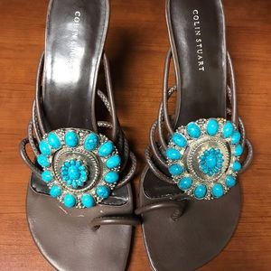 Colin Stuart heels with turquoise